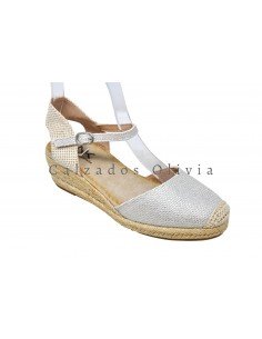 Calzados y zapatos LEN-NK001 PLATA (lona) 2